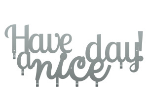 Wieszak metalowy Have a nice day! 70 cm - srebrny