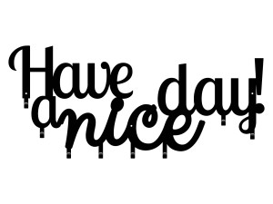 Wieszak metalowy Have a nice day! 80 cm - czarny matowy