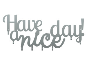 Wieszak metalowy Have a nice day! 80 cm - srebrny