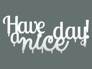 Wieszak metalowy Have a nice day! 90 cm - biały matowy