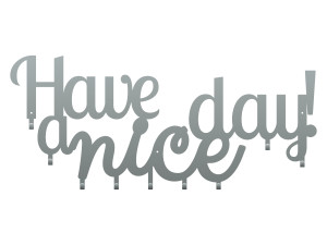 Wieszak metalowy Have a nice day! 90 cm - srebrny