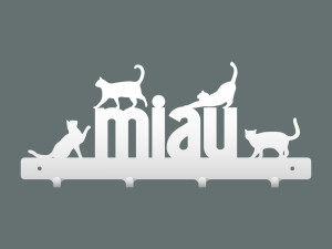 Krótki wieszak metalowy na ubrania Kotki 40 cm - biały matowy