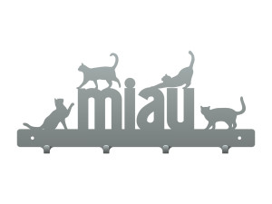 Krótki wieszak metalowy na ubrania Kotki 40 cm - srebrny