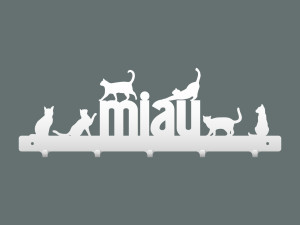 Wieszak metalowy na ubrania Kotki 50 cm - biały matowy