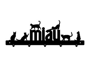 Wieszak metalowy na ubrania Kotki 50 cm - czarny matowy