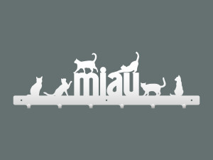 Wieszak metalowy na ubrania Kotki 60 cm - biały matowy