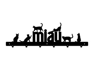 Wieszak metalowy na ubrania Kotki 60 cm - czarny matowy