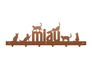 Wieszak metalowy na ubrania Kotki 60 cm - miedziany