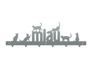 Wieszak metalowy na ubrania Kotki 60 cm - srebrny