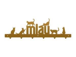 Wieszak metalowy na ubrania Kotki 60 cm - złoty