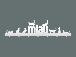 Wieszak metalowy na ubrania Kotki 70 cm - biały matowy