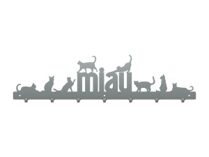 Wieszak metalowy na ubrania Kotki 70 cm - srebrny