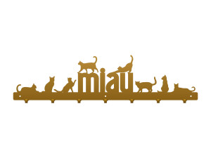 Wieszak metalowy na ubrania Kotki 70 cm - złoty