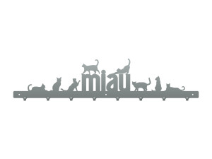 Wieszak metalowy na ubrania Kotki 80 cm - srebrny