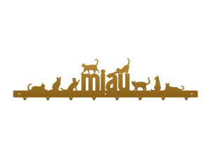 Wieszak metalowy na ubrania Kotki 80 cm - złoty