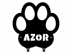 Wieszak z własnym napisem na smycz 26 cm - czarny matowy