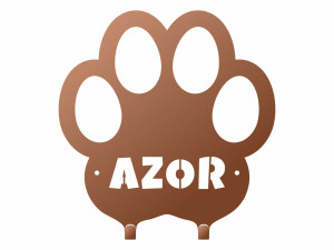 Wieszak z własnym napisem na smycz 26 cm - miedziany