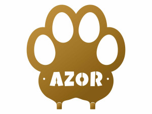 Wieszak z własnym napisem na smycz 26 cm - złoty