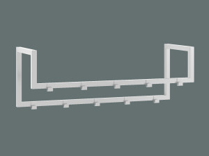 Podwójny wieszak do przedpokoju - biały matowy