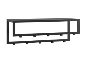 Wieszak do przedpokoju z półką na czapki - czarny matowy