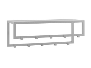 Wieszak do przedpokoju z półką na czapki - srebrny