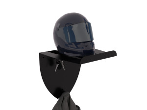 Półka na kask z wieszakiem - czarny matowy