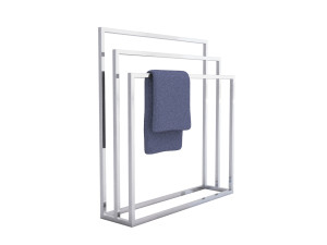Wieszak na ręczniki potrójny stojący chrom L