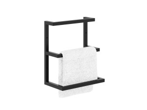 Wieszak na ręczniki ścienny potrójny XS - czarny mat
