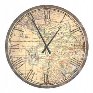 Duży zegar ścienny Globe 80 cm