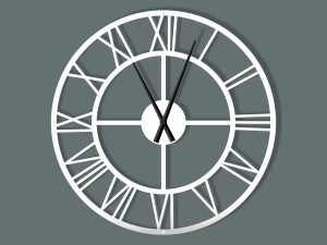 Duży zegar metalowy Roma loft 100 cm - biały matowy