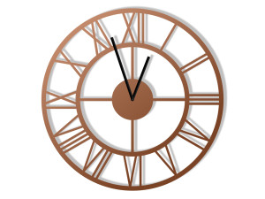 Zegar metalowy Roma loft 40 cm - miedziany