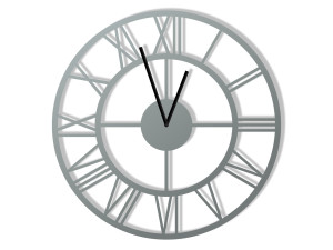 Zegar metalowy Roma loft 40 cm - srebrny