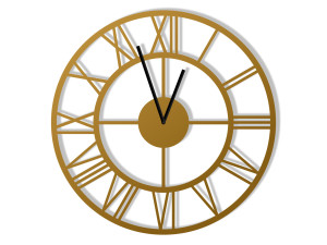 Zegar metalowy Roma loft 40 cm - złoty