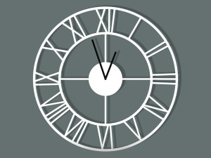 Zegar metalowy Roma loft 50 cm - biały matowy