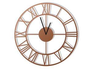 Zegar metalowy Roma loft 50 cm - miedziany