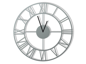 Zegar metalowy Roma loft 50 cm - srebrny