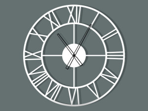 Zegar metalowy Roma loft 60 cm - biały matowy