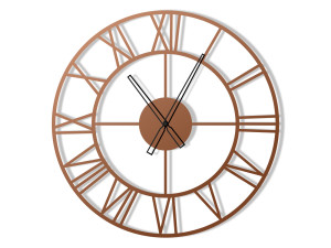 Zegar metalowy Roma loft 60 cm - miedziany