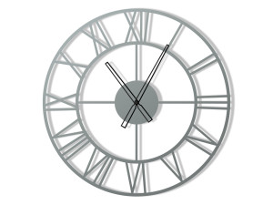 Zegar metalowy Roma loft 60 cm - srebrny