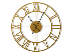 Zegar metalowy Roma loft 60 cm - złoty