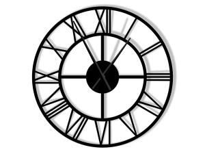 Zegar metalowy Roma loft 70 cm - czarny matowy