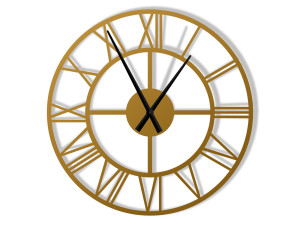 Zegar metalowy Roma loft 70 cm - złoty