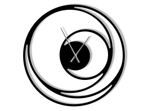 Zegar metalowy Spirala 100 cm - czarny matowy