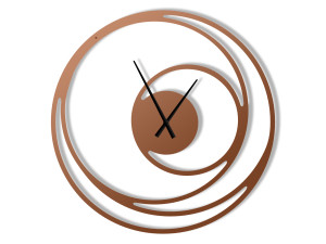 Zegar metalowy Spirala 100 cm - miedziany