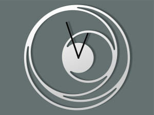 Zegar metalowy Spirala 40 cm - biały matowy