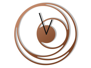 Zegar metalowy Spirala 40 cm - miedziany