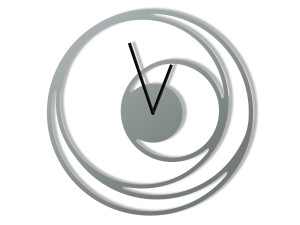 Zegar metalowy Spirala 40 cm - srebrny