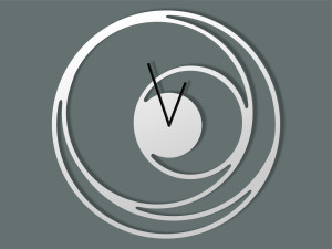 Zegar metalowy Spirala 50 cm - biały matowy