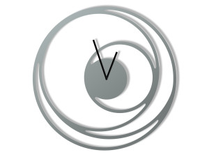 Zegar metalowy Spirala 50 cm - srebrny