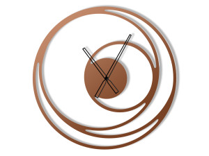 Zegar metalowy Spirala 60 cm - miedziany